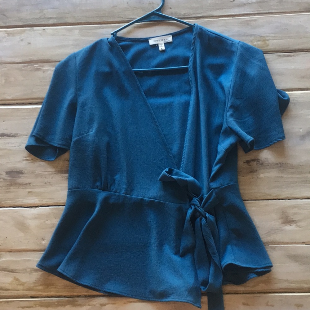 Turquoise sheer blouse